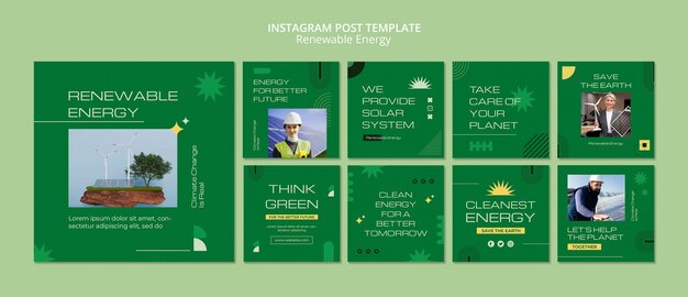 Flat design renewable energy template