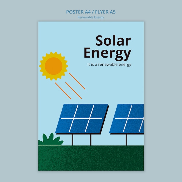 Free PSD flat design renewable energy template