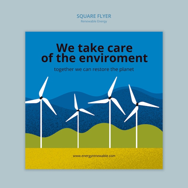 Flat design renewable energy template