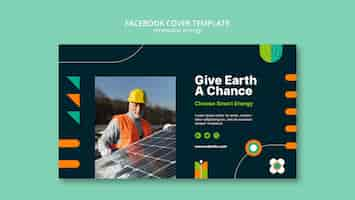 Free PSD flat design renewable energy template