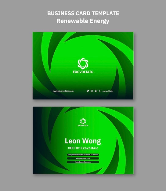 Free PSD flat design renewable energy template