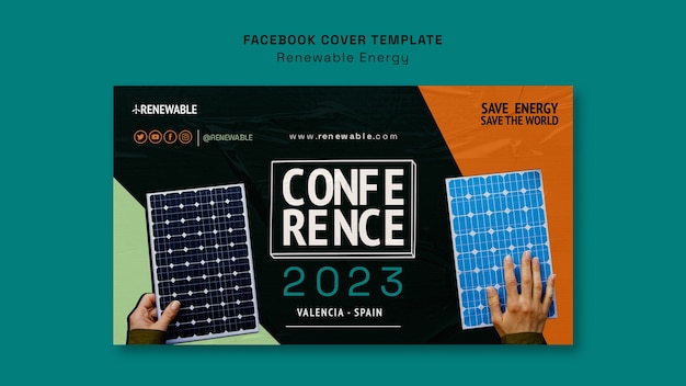 Flat design renewable energy template