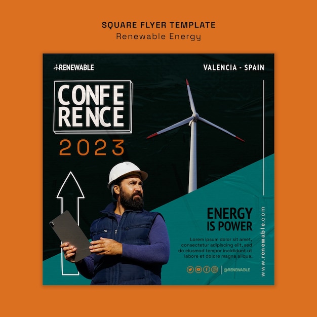 Flat design renewable energy template