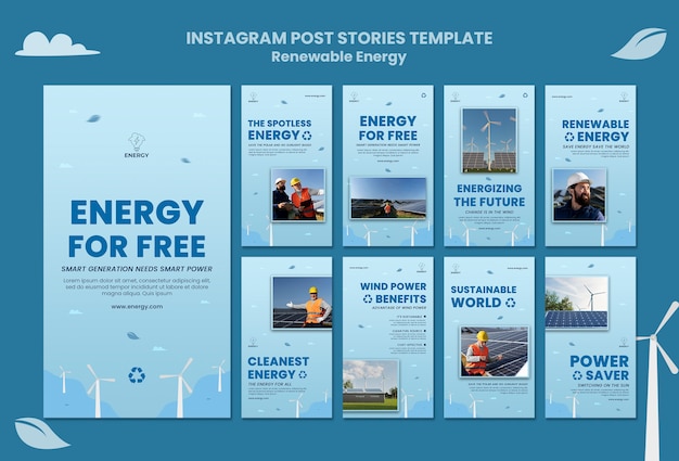 Free PSD flat design renewable energy