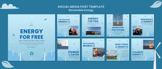 Free PSD flat design renewable energy