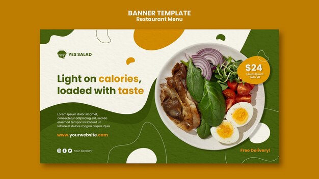 flat design restaurant menu template