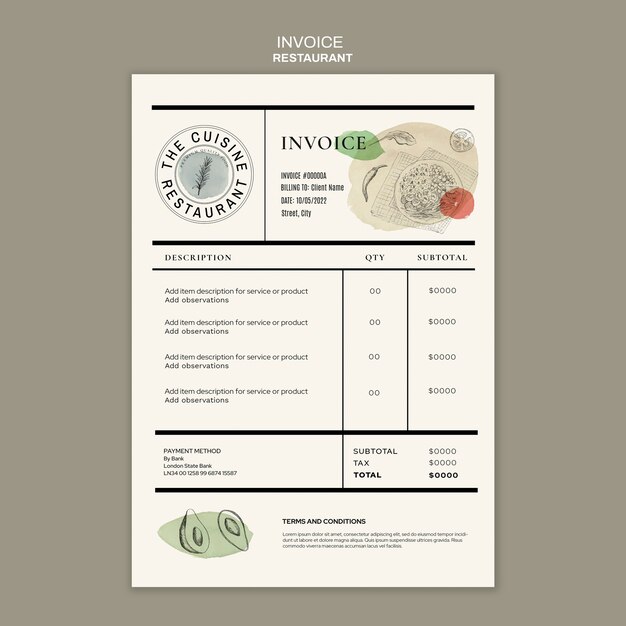 flat design restaurant template