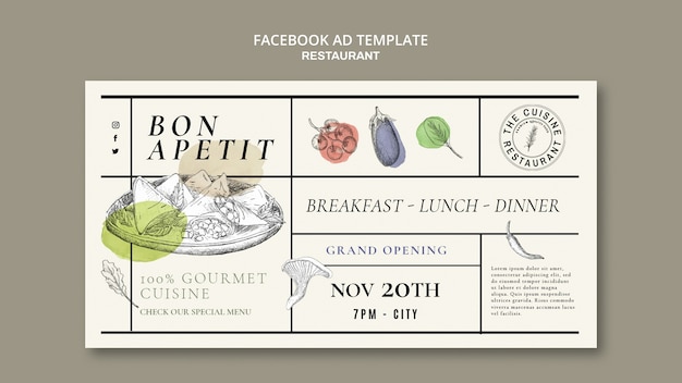 Flat design restaurant template