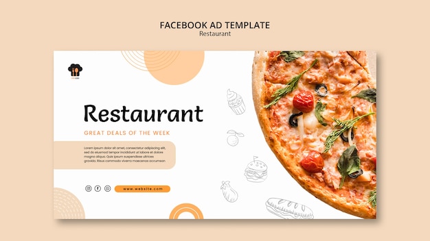 PSD gratuito modello di ristorante dal design piatto