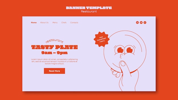 Flat design restaurant template