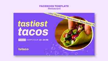 Free PSD flat design restaurant template