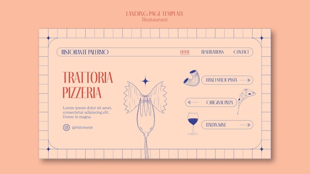 PSD gratuito modello di ristorante dal design piatto