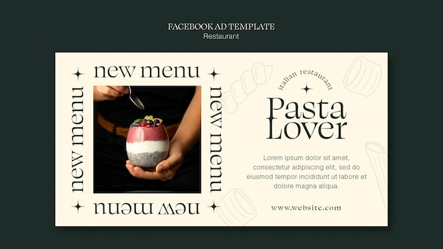 Free PSD flat design restaurant template