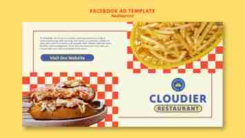 Free PSD flat design restaurant template