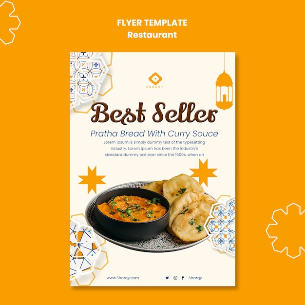 Flat design restaurant template