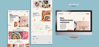 免费PSD平面设计的餐厅网页设计模板