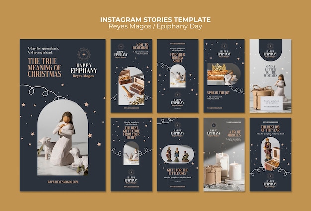 Free PSD flat design reyes magos template