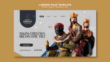 Free PSD flat design reyes magos template