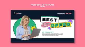 PSD gratuito modello di annuncio facebook di vendita design piatto