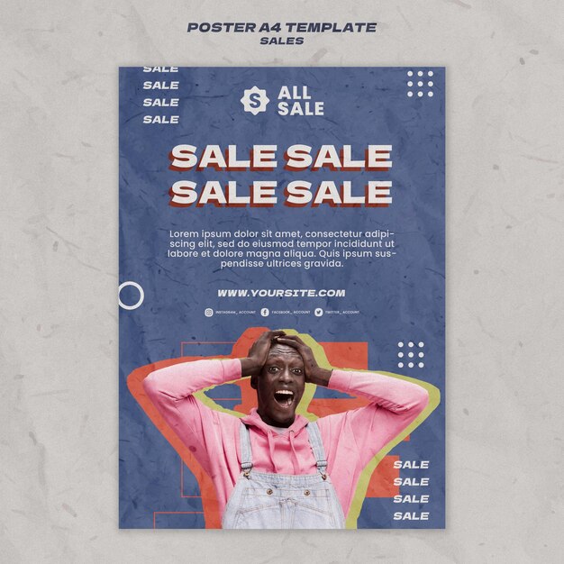 flat design sale template of poster