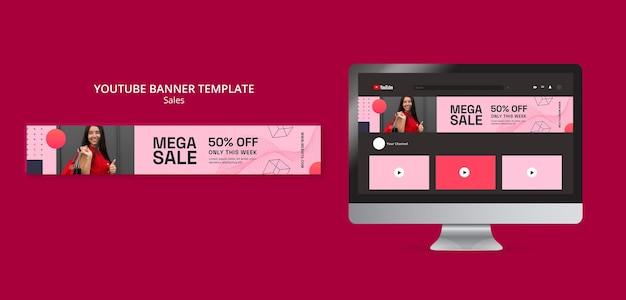 Free PSD flat design sale template