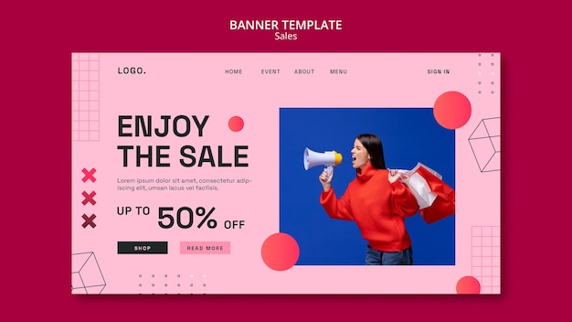 Free PSD flat design sale template