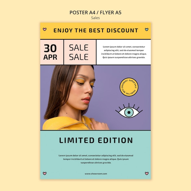 Free PSD flat design sale template