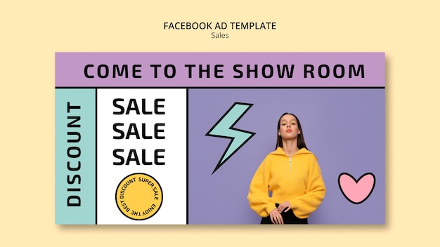 Free PSD flat design sale template