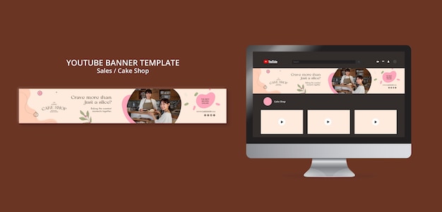 Flat design sale youtube banner template