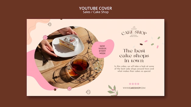 Free PSD flat design sale youtube cover template