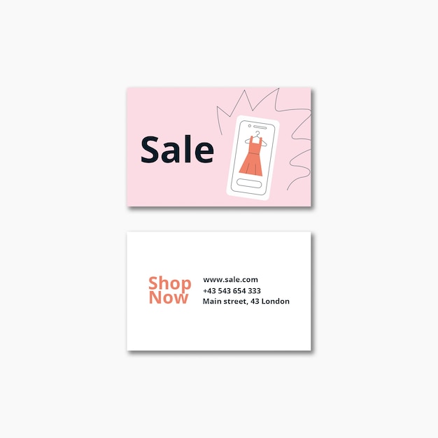 Free PSD flat design sales business card