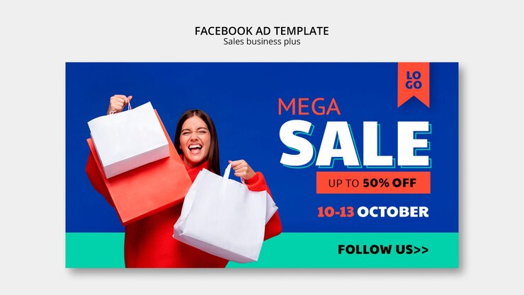 Free PSD flat design  sales business facebook template