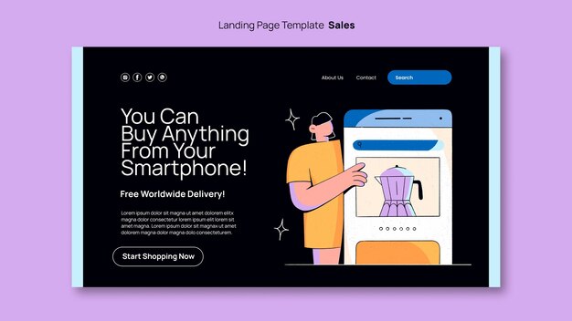 Flat design sales design template