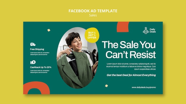 Free PSD flat design sales discount facebook template