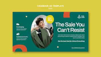 Free PSD flat design sales discount facebook template