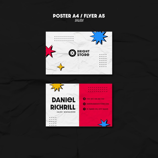 Free PSD flat design sales template