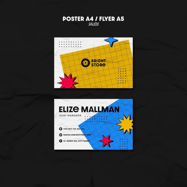 Free PSD flat design sales template