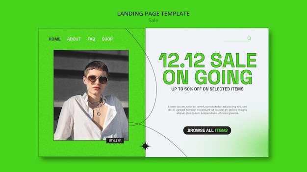 Free PSD flat design sales template