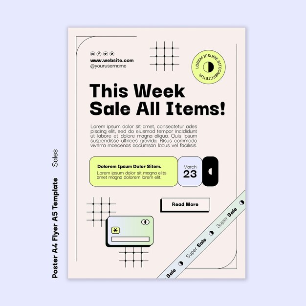 Free PSD flat design sales template