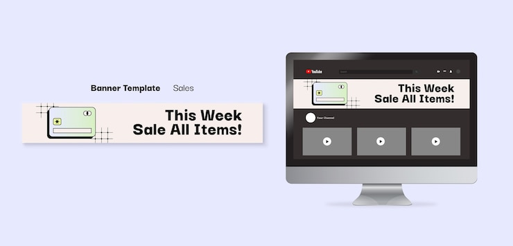 Free PSD flat design sales template