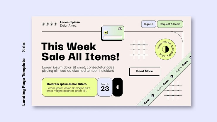 मुफ़्त PSD flat design sales template