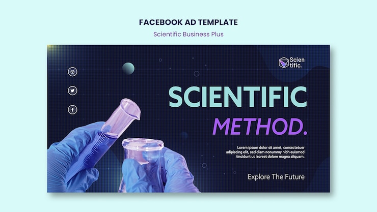 Free PSD flat design science template