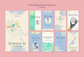 Free PSD flat design science template