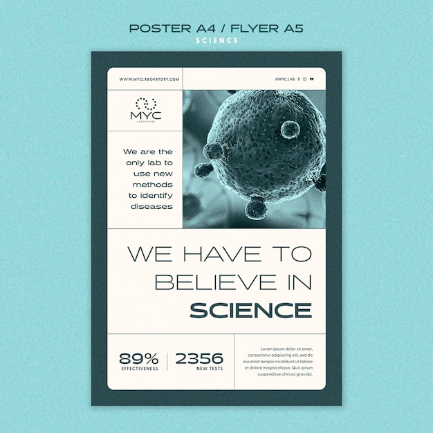 Free PSD flat design science template