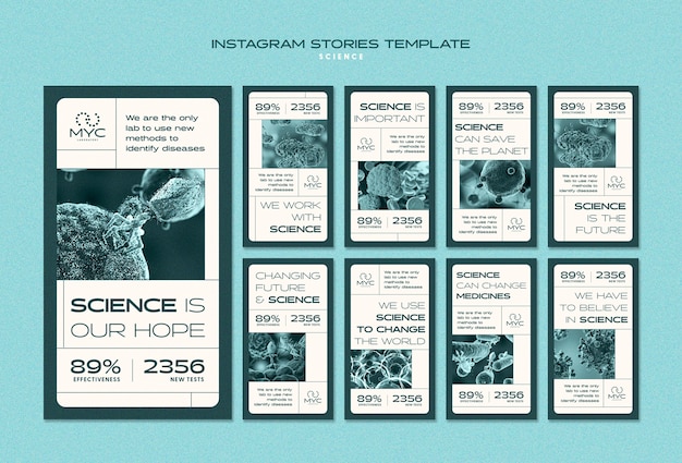 Free PSD flat design science template