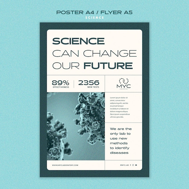 Free PSD flat design science template