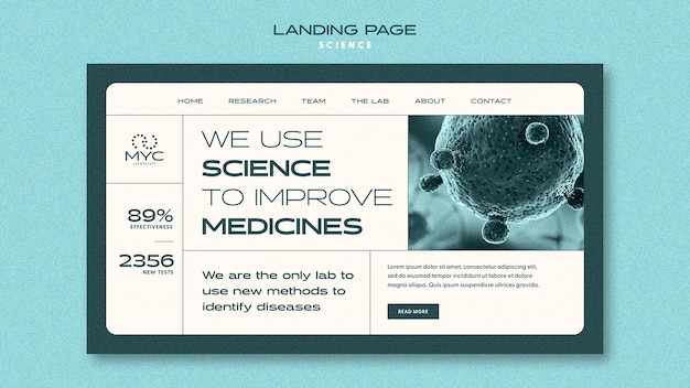 Free PSD flat design science template