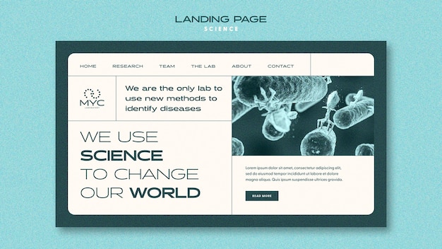 Free PSD flat design science template