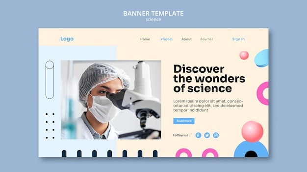 Free PSD flat design science template