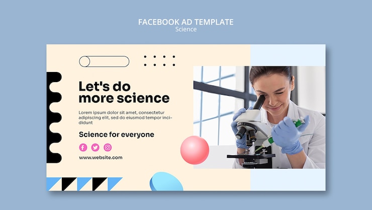 Free PSD flat design science template